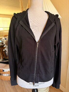 Vince Black Zip Hoodie Minimal Luxe Elevated Basic Streetwear